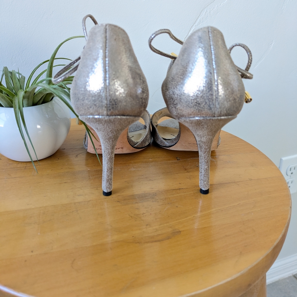 Kate Spade Metallic Silver High Heel Sandals - Picture 3 of 8